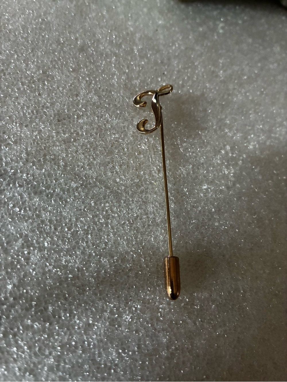 Gold Initial 'T' Stick Pin - Elegant Women's Jewelry